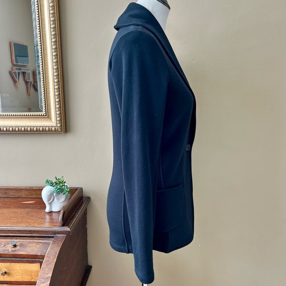 James Perse Black Knit Shawl Collar Cardigan Sweater Blazer French Terry Jacket - Picture 11 of 16